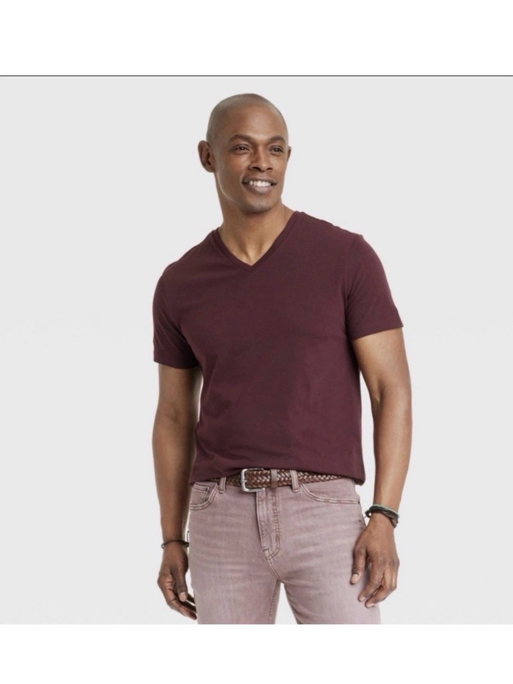 NEW lot of 10 XL goodfellow Men's V-Neck Short Sleeve Burgundy red target shirt